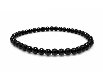 Bracelet Obsidienne Noire A perles 4mm