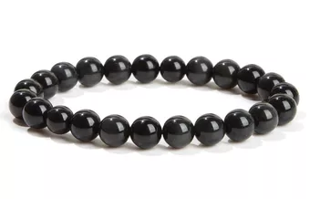 Bracelet Obsidienne Noire A perles 8mm
