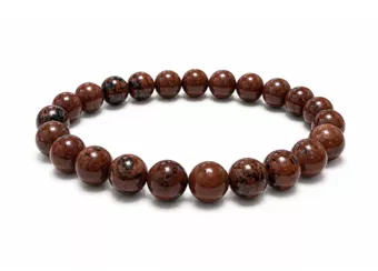 Bracelet Obsidienne Acajou A Perles 8-9 mm