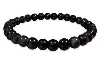 Bracelet Obsidienne Œil Céleste Rainbow A perles 6mm
