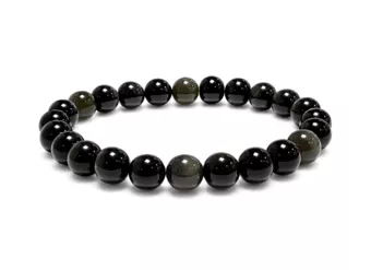 Bracelet Obsidienne Œil Céleste Rainbow AA perles 8mm
