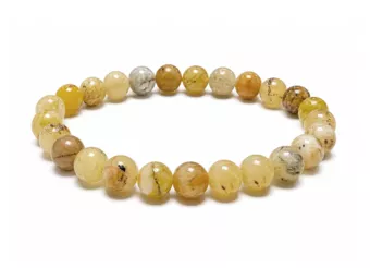 Bracelet Opale Jaune A perles 8mm