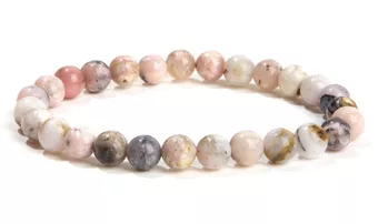 Bracelet Opale Rose AB perles 6mm