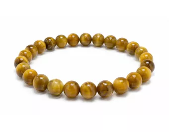 Bracelet Œil de Tigre Doré AA Perles 8mm