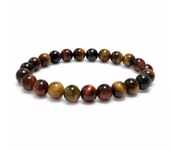 Bracelet Oeil de Tigre Multicolore AA Perles 8 mm