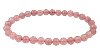 Bracelet Quartz Fraise Hematoide A perles 6mm