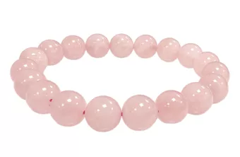 Bracelet Quartz Rose AB perles 10mm