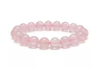 Bracelet Quartz Rose A perles 10mm