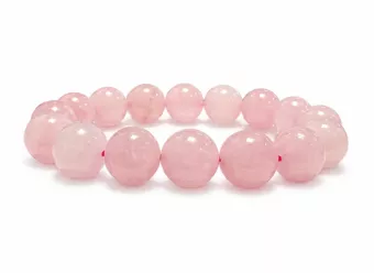 Bracelet Quartz Rose A perles 12mm