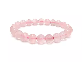 Bracelet Quartz Rose A perles 8mm