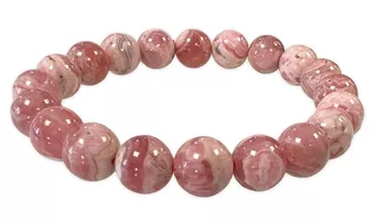 Bracelet Rhodochrosite Argentine AA perles 9.5-10.5mm
