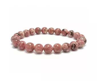 Bracelet Rhodochrosite d’Argentine AA Perles 7,5-8,5 mm