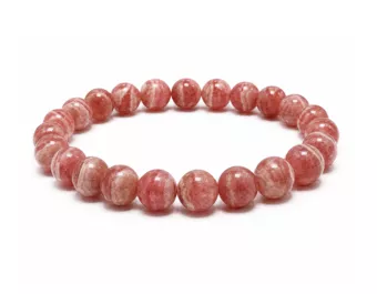 Bracelet Rhodochrosite Argentine AAAA perles 7.5-8.5mm