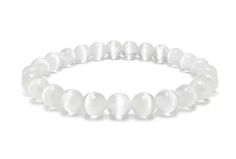 Bracelet Sélenite Oeil de Chat A perles 6mm