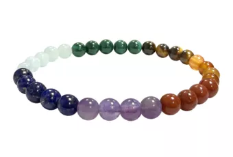 Bracelet pierres 7 chakras A+ perles 6mm
