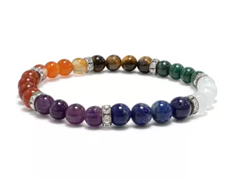 Bracelet 7 Chakras & Strass A+ Perles 6 mm