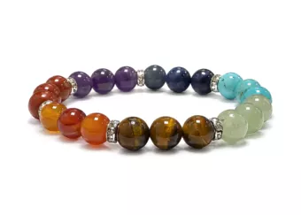 Bracelet 7 Chakras & Strass A Perles 8 mm