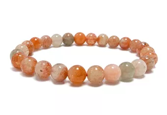 Bracelet Pierre de Soleil Cuivrée aux Inclusions Hématoïdes AA perles 7-8mm