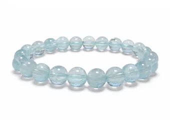 Bracelet Topaze Bleue AAA perles 8mm