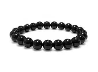 Bracelet Tourmaline Noire A Perles 8-9 mm