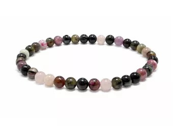Bracelet Tourmaline Multicolore A Perles 4-5 mm