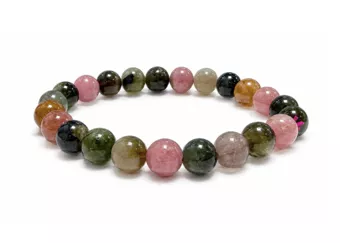 Bracelet Tourmaline Multicolore AA+ Perles 7,5-8,5 mm