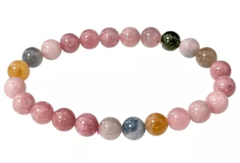 Bracelet Tourmaline Rose Multicolor AA+ perles 7.5-8.5mm