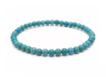 Bracelet Turquenite Howlite Naturelle Teintée A Perles 4 mm