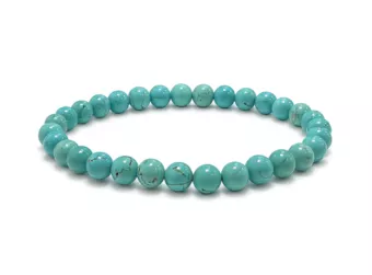 Bracelet Turquenite Howlite Naturelle Teintée A Perles 6 mm