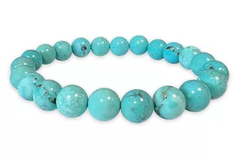 Bracelet Turquénite Howlite naturelle teintée A perles 8mm