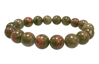Bracelet Unakite A perles 10mm