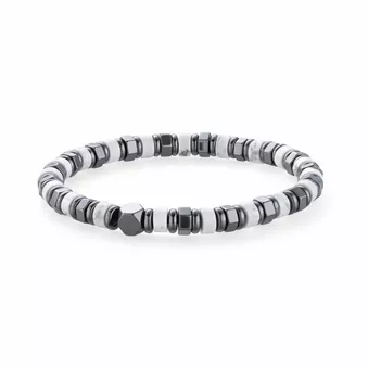 Bracelet Howlite & Hématite A perles 6mm
