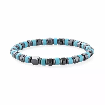 Bracelet Turquénite & Hématite A perles 6mm