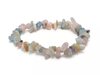 Bracelet Chips Béryls Aigue-Marine & Morganite A 5-8mm