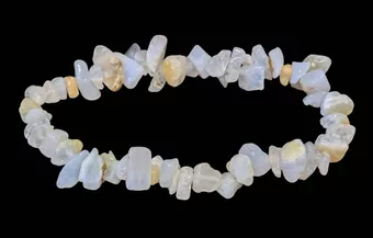 Bracelet Calcedoine Bleue chips 5-8mm 18cm