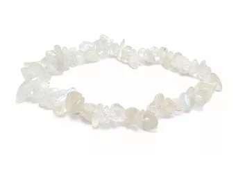 Bracelet Chips en Pierre de Lune Blanche Péristérite AA 5-8mm