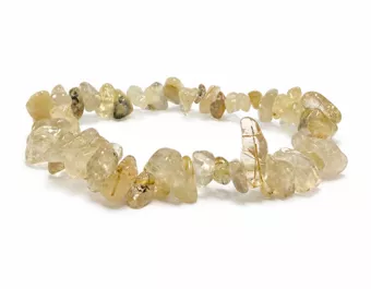 Bracelet Quartz Cristal de Roche Rutile A chips 5-8mm