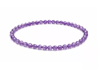 Bracelet en Améthyste Facettée AA – Perles 3 mm