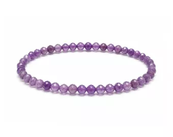 Bracelet en Améthyste Facettée A – Perles 3 mm