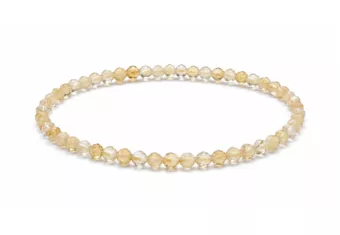 Bracelet en Citrine Naturelle Facettée AA – Perles 3 mm
