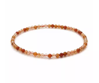 Bracelet en Cornaline Facettée A – Perles 3 mm