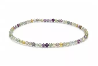Bracelet en Fluorite Multicolore Facettée AA – Perles 3 mm