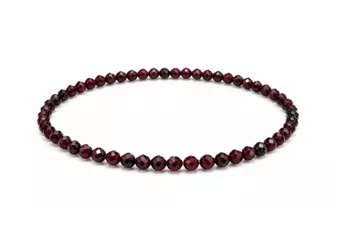 Bracelet en Grenat Rouge Facetté AA – Perles 3 mm