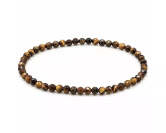 Bracelet en Oeil de Tigre Facetté A – Perles 3 mm