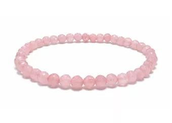 Bracelet en Quartz Rose Facetté A – Perles 4 mm