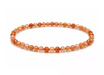 Bracelet en Pierre de Soleil Facettée AA – Perles 3 mm