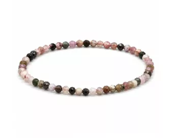Bracelet en Tourmaline Multicolore Facettée A – Perles 3 mm