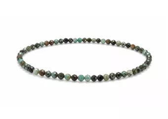 Bracelet en Turquoise Naturelle d’Afrique Facettée A – Perles 3 mm