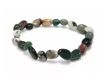 Bracelet Pierres Roulées Agate Mousse A 6-8 mm