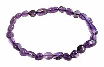 Bracelet Amethyste AA pierres roulées